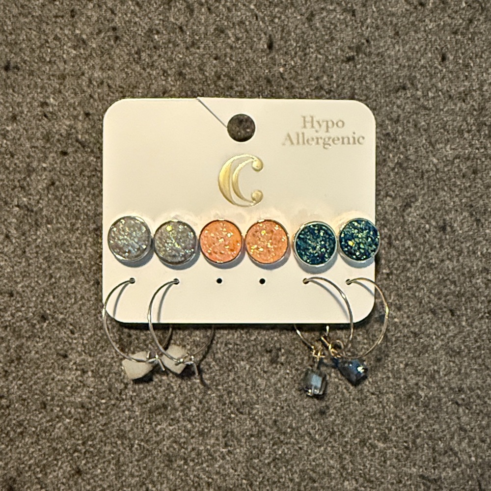 Charming Charlie set of 5 earrings, NWT.